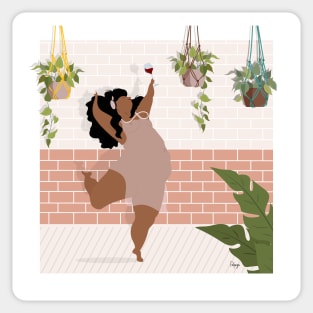 Drink wine and dance Sticker